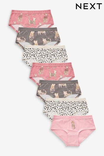 Pink/Brown Animal Print Hipsters 7 Pack (2-16yrs) (412054) | £11.50 - £15.50