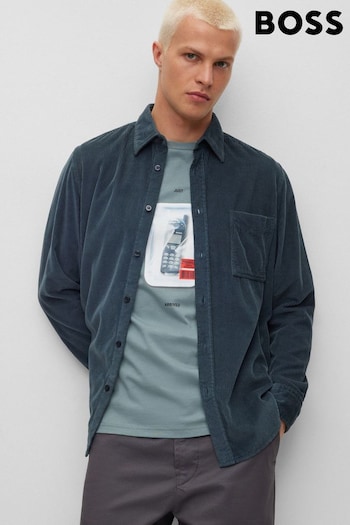 BOSS Blue Fine Cord Long Sleeve Shirt (412484) | £119
