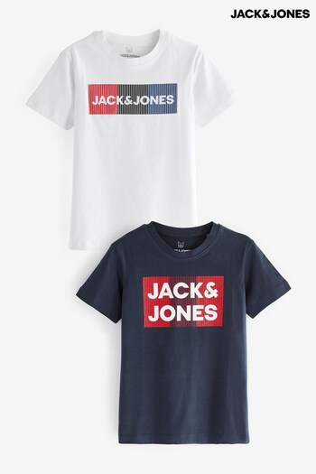 JACK & JONES White Short Sleeve T-Shirt 2 Pack (412566) | £18