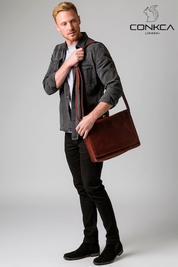 Conkca Zagallo Leather Messenger Bag (412691) | £99