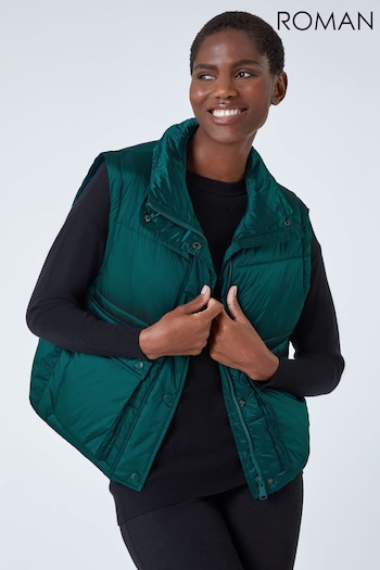 Roman Green Pocket Detail Quilted Gilet (412715) | £49