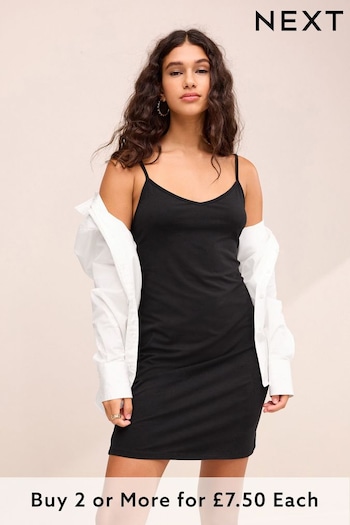 Black Long Line Thin Strap V-Neck Vest (412843) | £8