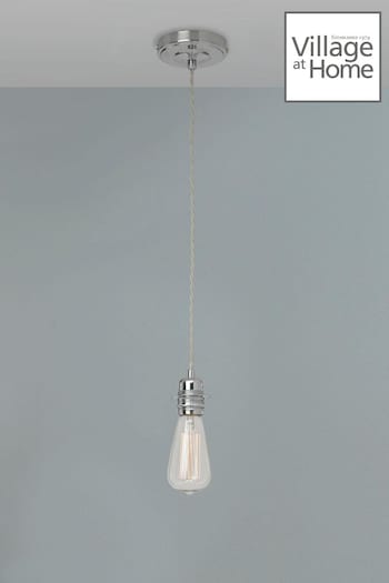 Village At Home Silver Suspension Pendant Ceiling Light Fitting (412950) | £33