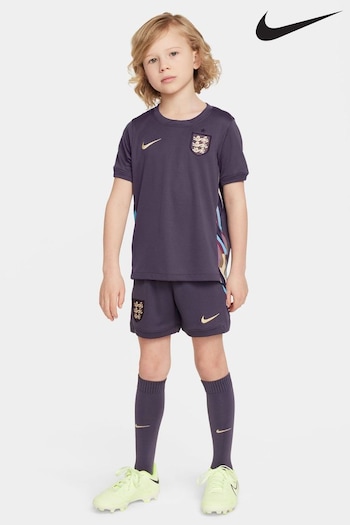 Nike Purple Dri-FIT England Away Little Kids 3 Piece Football Kit (412955) | £55