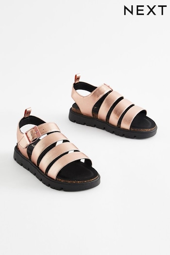 Rose Gold Chunky Corkbed Sandals (413117) | £24 - £31