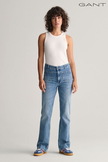 GANT Blue Slim High Waist Flared Jeans (413506) | £135