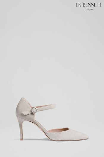 LK Bennett Grey Monet Suede Ankle Strap Heels (413521) | £269