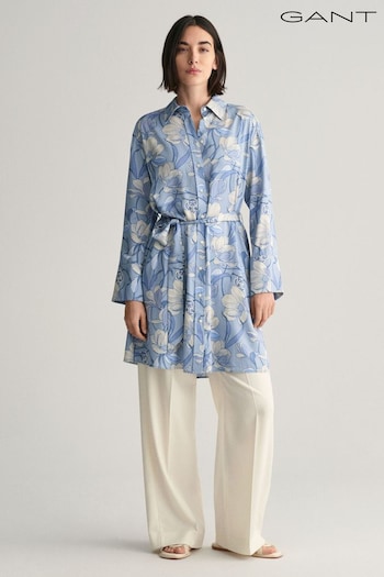 GANT Blue Magnolia Print Shirt Get Dress (413534) | £175