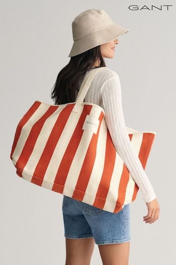 GANT Striped Canvas Beach Orange Bag (413606) | £135