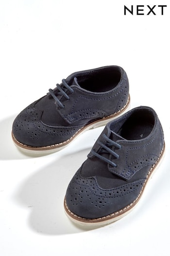 Navy Standard Fit (F) Leather Brogue sandals Shoes (413612) | £28 - £32