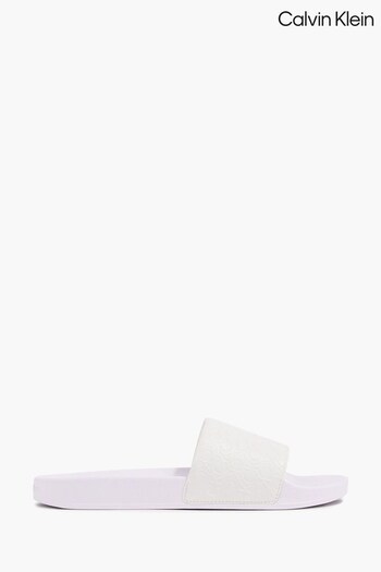 Calvin Klein Monochrome Pool White Sliders (414072) | £50