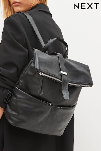 Black Casual Flap Backpack (414101) | £38