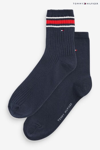 Tommy Hilfiger Women Blue Ankle Socks 2 Pack (414502) | £14