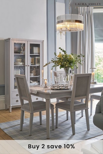 Laura Ashley Pale Charcoal Henshaw Extending Dining Table (414718) | £1,070