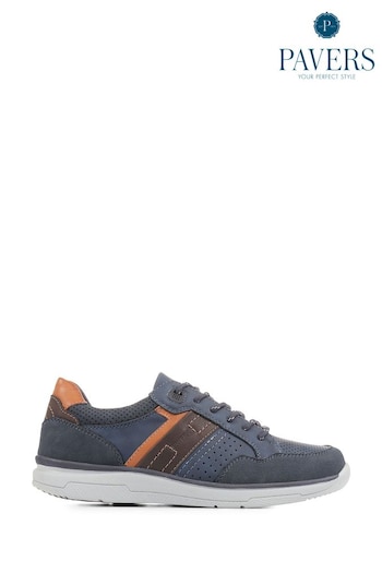 Pavers Blue Lace-Up Wide Fit Trainers (414865) | £43