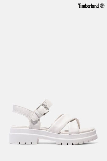 Timberland TB0A2FXT019 London Vibe Cross Strap White Sandals (414889) | £90
