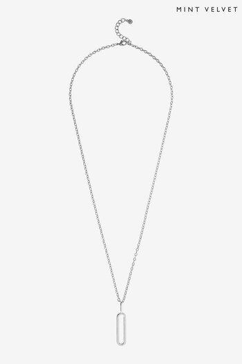 Mint Velvet Silver Tone Oval Necklace (414983) | £29