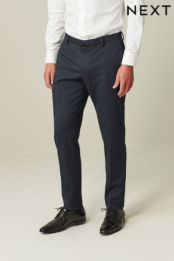 Navy Blue Skinny Fit Tuxedo Suit Trousers (415063) | £35