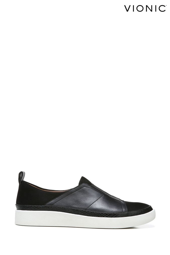 Vionic slip on sneakers black on sale