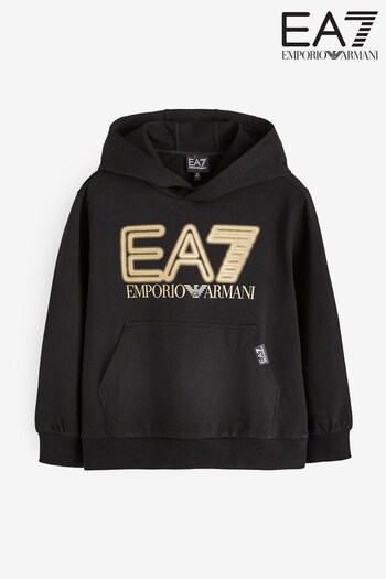 EA7 Boys Emporio Armani EA7 Logo Series Black Hoodie (415733) | £60