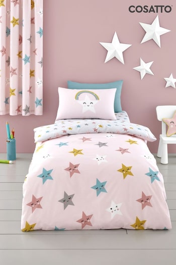 Cosatto Pink Kids Happy Stars Duvet Cover and Pillowcase Set (415749) | £20 - £25