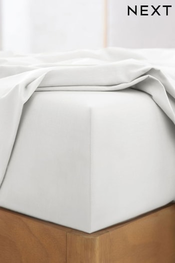 White 144 Thread Count 100% Cotton Deep Fitted Sheet (415770) | £11 - £18
