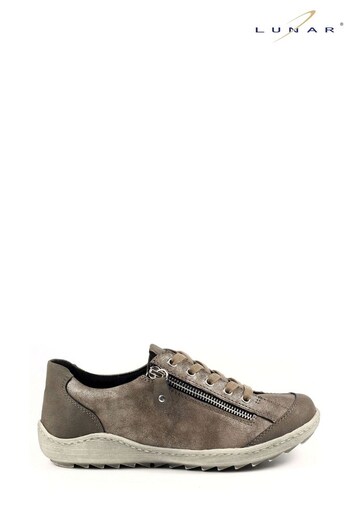 Lunar Bianca Faux Leather Taupe Brown Trainers (415832) | £50