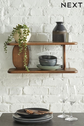 Brown Wood Organic Juno Wall Shelves (415868) | £55