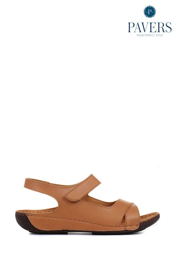Pavers Natural Ladies Touch-Fasten Sandals (415972) | £33