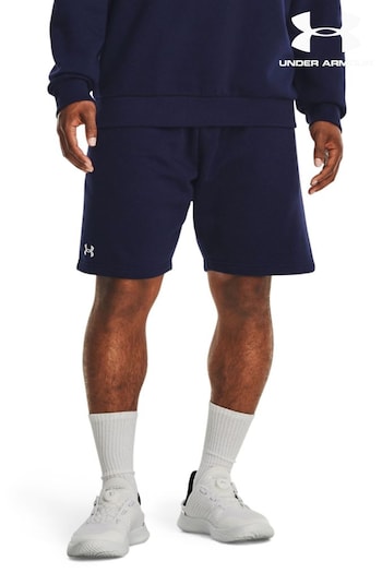 Under Armour Navy Blue/White Rival Fleece Shorts (416183) | £36