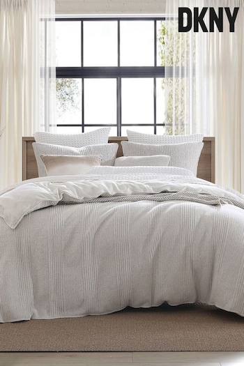 DKNY Heather Pure Ribbed Jersey Duvet Cover and Pillowcase Set (416516) | £130 - £150