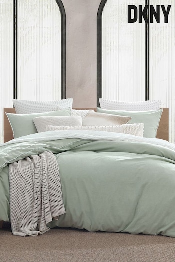 DKNY Sage Pure Washed Linen Duvet Cover and Pillowcase Set (416556) | £120 - £140