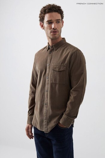 French Connection Brown Cord Long Sleeve Shirt (416562) | £40