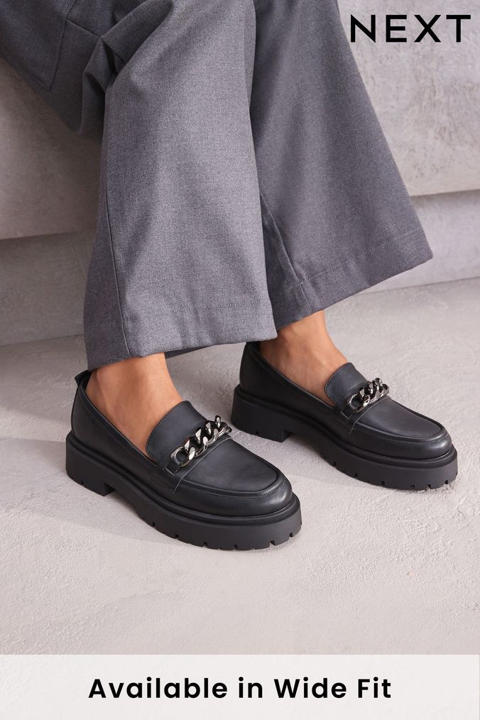 Black/Pewter Forever Comfort® Chunky Loafers (416622) | £38
