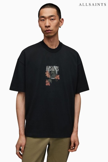 AllSaints Black Amulet Crew T-Shirt (417315) | £55