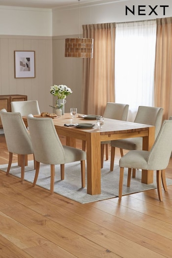 Natural Braxton Oak Veneer 6 to 10 Seat Dining Table (417374) | £849