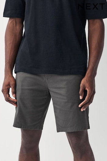 Charcoal Grey Slim Fit Stretch Chinos Shorts Styles (417496) | £19