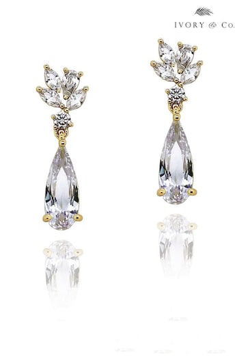 Ivory & Co Gold Harrogate Classic Crystal Drop Earrings (417709) | £40