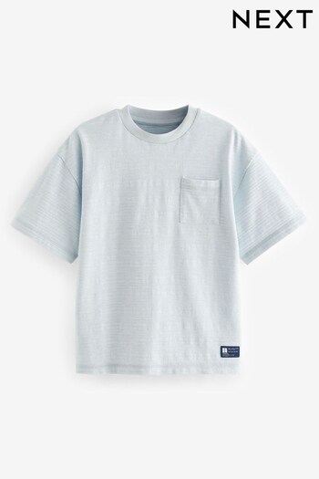 Blue Texture Relax Fit Textured T-Shirt (3-16yrs) (417908) | £6 - £9