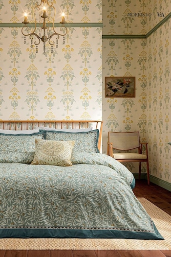 V&A Green Room Willow Duvet Cover and Pillowcase Set (417909) | £95 - £120