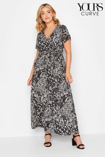 Yours Curve Black Maxi Wrap Dress Straight (417936) | £33