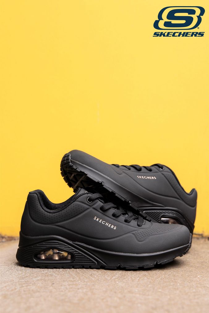 Skechers medio Black Uno Stand On Air Womens Trainers (417955) | £79