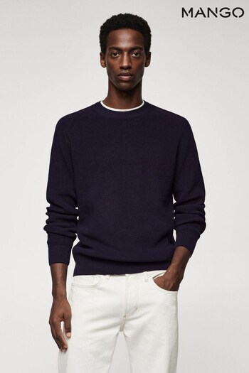 Mango Blue Structured Cotton Sweater (417973) | £50