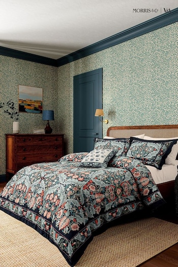 V&A Teal Sea Green Earthly Paradise Duvet Cover and Pillowcase Set (418105) | £95 - £120
