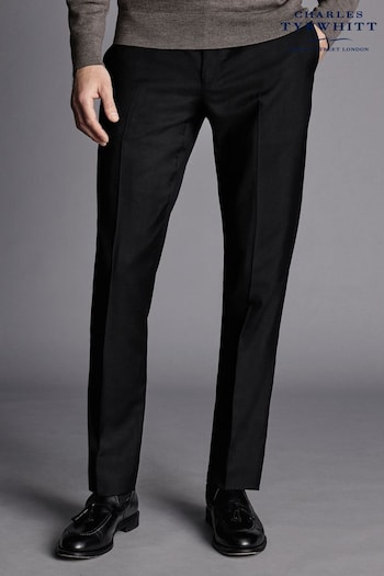 Charles Tyrwhitt Black Slim Fit Natural Stretch Twill Suit Trousers Reebok (418255) | £100