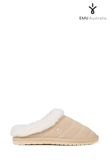 EMU Australia Cream Sheepskin Lined Suede Slippers (418335) | £79