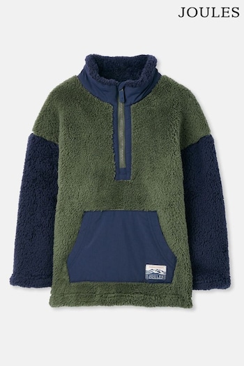 Joules Always Cosy Green/Navy Blue Half Zip Fleece (418510) | £34.95 - £40.95