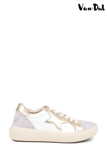 Pavers Van Dal White Leather Lace Up Trainers (418534) | £90