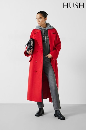 Hush Red Maddie Cocoon Relaxed Coat (418607) | £259