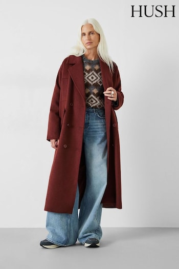 Hush Brown Maddie Cocoon Relaxed Coat (418613) | £259
